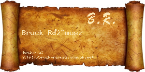 Bruck Rémusz névjegykártya